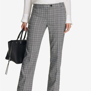 Calvin Klein Black White Plaid Straight-Leg Pants